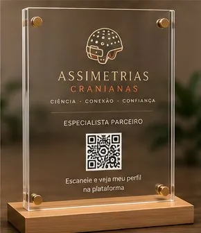 Placa de acrílico Especialista Parceiro com QR Code
